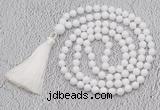 GMN58 Hand-knotted 8mm candy jade 108 beads mala necklace with tassel