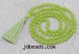 GMN61 Hand-knotted 8mm candy jade 108 beads mala necklace with tassel