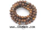 GMN7023 8mm elephant skin jasper 108 mala beads wrap bracelet necklace