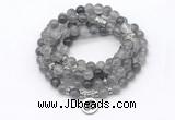 GMN7037 8mm cloudy quartz 108 mala beads wrap bracelet necklace