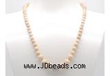 GMN7300 white fossil jasper graduated beaded necklace & bracelet set