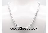 GMN7311 white howlite graduated beaded necklace & bracelet set