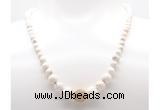 GMN7340 white howlite graduated beaded necklace & bracelet set