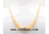 GMN7341 honey jade graduated beaded necklace & bracelet set