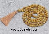 GMN742 Hand-knotted 8mm, 10mm golden tiger eye 108 beads mala necklaces with tassel