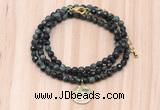 GMN7439 4mm faceted round tiny kambaba jasper beaded necklace with constellation charm