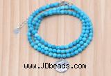 GMN7463 4mm faceted round turquoise beaded necklace with constellation charm