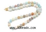 GMN7703 18 - 36 inches 8mm, 10mm round amazonite beaded necklaces