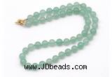 GMN7706 18 - 36 inches 8mm, 10mm round green aventurine beaded necklaces