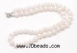 GMN7728 18 - 36 inches 8mm, 10mm round white Tibetan agate beaded necklaces