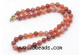 GMN7758 18 - 36 inches 8mm, 10mm round fire agate beaded necklaces