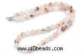 GMN7763 18 - 36 inches 8mm, 10mm round montana agate beaded necklaces