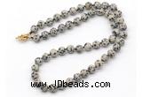 GMN7781 18 - 36 inches 8mm, 10mm round dalmatian jasper beaded necklaces