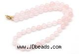 GMN7792 18 - 36 inches 8mm, 10mm round rose quartz beaded necklaces