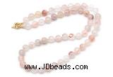 GMN7793 18 - 36 inches 8mm, 10mm round pink quartz beaded necklaces