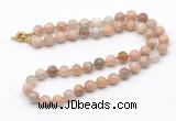 GMN7808 18 - 36 inches 8mm, 10mm round sunstone beaded necklaces