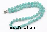 GMN7831 18 - 36 inches 8mm, 10mm round amazonite beaded necklaces