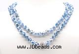 GMN8002 18 - 36 inches 8mm, 10mm blue Tibetan agate 54, 108 beads mala necklaces