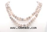 GMN8003 18 - 36 inches 8mm, 10mm grey banded agate 54, 108 beads mala necklaces