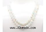 GMN8004 18 - 36 inches 8mm, 10mm sea blue banded agate 54, 108 beads mala necklaces