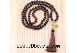 GMN8210 18 - 36 inches 8mm red tiger eye 54, 108 beads mala necklace with tassel