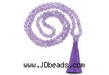 GMN8460 8mm, 10mm amethyst 27, 54, 108 beads mala necklace with tassel