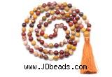 GMN8517 8mm, 10mm mookaite 27, 54, 108 beads mala necklace with tassel