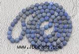 GMN926 Hand-knotted 8mm, 10mm matte lapis lazuli 108 beads mala necklaces