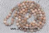 GMN932 Hand-knotted 8mm, 10mm matte sunstone 108 beads mala necklaces