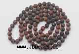 GMN934 Hand-knotted 8mm, 10mm matte red tiger eye 108 beads mala necklaces