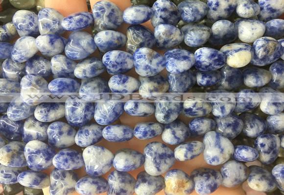 HGBS14 15 inches 12mm heart blue spot jasper gemstone beads wholesale