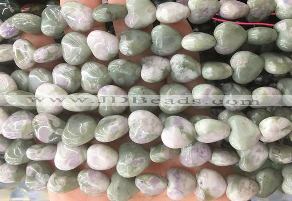 HGBS18 15 inches 12mm heart lucky jade gemstone beads wholesale