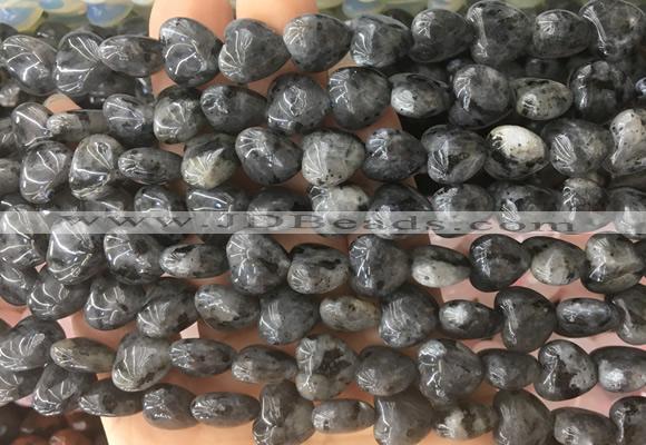 HGBS21 15 inches 12mm heart black labradorite gemstone beads wholesale