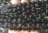 HGBS23 15 inches 12mm heart black agate gemstone beads wholesale