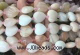 HGBS30 15 inches 20mm heart pink aventurine gemstone beads wholesale