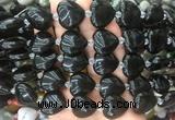 HGBS45 15 inches 20mm heart black agate gemstone beads wholesale