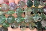 HGBS47 15 inches 20mm heart fluorite gemstone beads wholesale