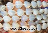 HGBS48 15 inches 20mm heart opalite gemstone beads wholesale