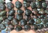 HGBS57 15 inches 20mm heart bloodstone gemstone beads wholesale