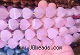 HGBS85 15 inches 16mm heart rose quartz gemstone beads wholesale