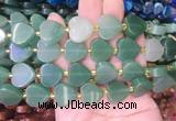 HGBS86 15 inches 16mm heart green aventurin gemstone beads wholesale