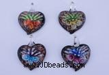 LP31 12*35*44mm heart inner flower lampwork glass pendants