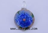 LP35 14*30*45mm heart inner flower lampwork glass pendants