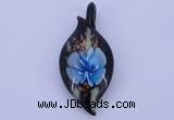 LP84 13*26*58mm leaf inner flower lampwork glass pendants