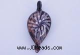 LP91 13*27*60mm leaf inner flower lampwork glass pendants