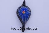 LP92 11*27*62mm leaf inner flower lampwork glass pendants