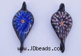 LP93 11*28*63mm leaf inner flower lampwork glass pendants