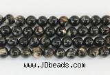 LPBS03 15 inches 10mm round black Lepidolite beads wholesale