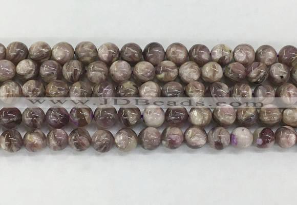 LPBS18 15 inches 8mm round natural purple Lepidolite beads wholesale