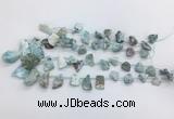 LRBS02 Top drilled 12*16mm - 20*25mm freeform larimar gemstone beads